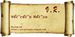 Vörös Róza névjegykártya